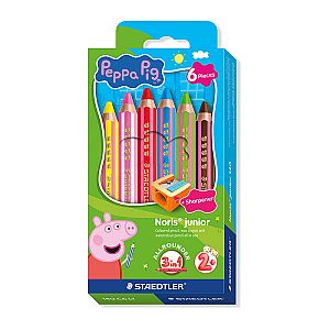 ST Peppa Pig 3in1 Pencils Pk6
