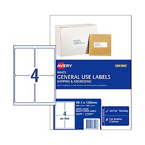 AV Gen Lbl L7169GU 4Up Pk100