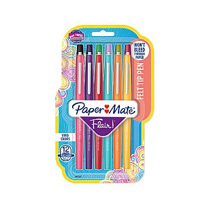 PM Flair Felt Tip Ast Pk12 Ba6