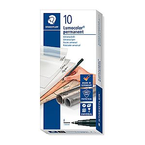 Staed Perm Marker Fin Blk Bx10