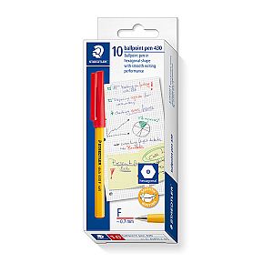 Staed Ballpoint430 Fn Red Bx10